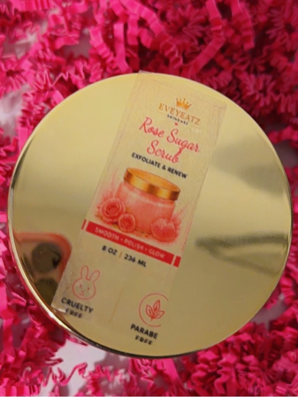 Rose Sugar Scrub in Pink - Exfoliate & Renew
